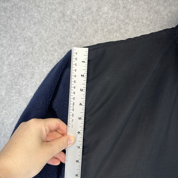 Young USA Mens Fleece Jacket Lightweight Black Blue Full Zip Zippered Pockets M - Picture 4 of 12